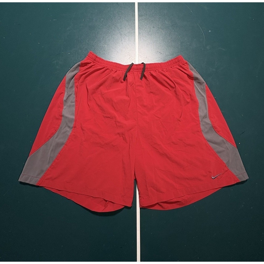 Nike Dri-FIT Flex Stride Shorts Men's Large Red Gray 7" 2-In-1 Running Woven